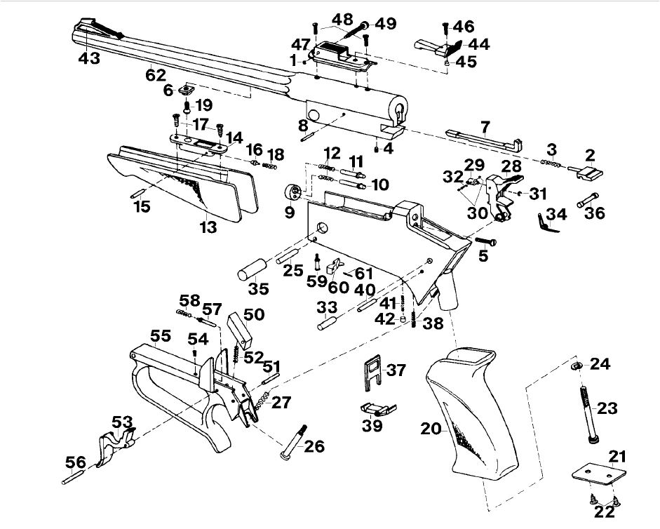 Пистолет первых лет выпуска - с граненым стволом и выбором типа патронов поворотом селектора отверткой