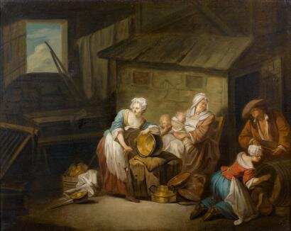 Шарпантье, Жан-Батист Крестьянская семья во дворе. Холст, масло, 92х73,5 см. БСИИ ASG инв. № 04-2241