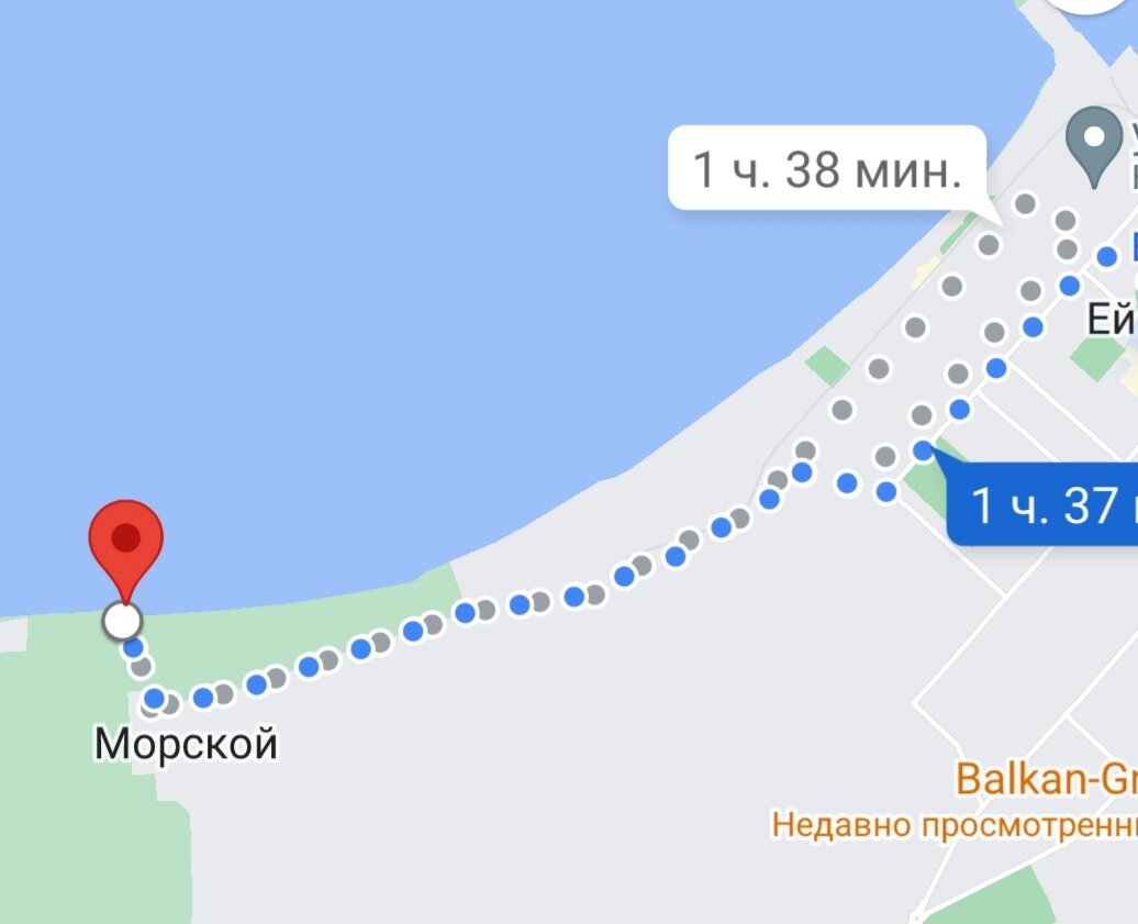 Путь от нашего дома до хутора Морской