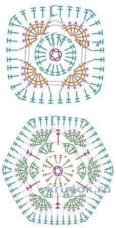 Подборка красивых схем и описаний для вязания мотивов крючком.