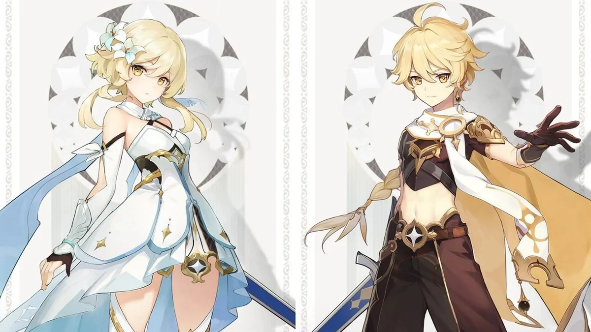Официальные арты Люмин и Итэра. 