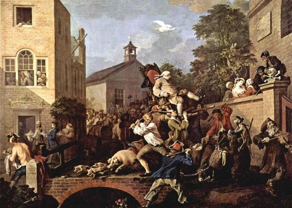    Уильям Хогарт. Триумф избранных в парламент. 1754-1755