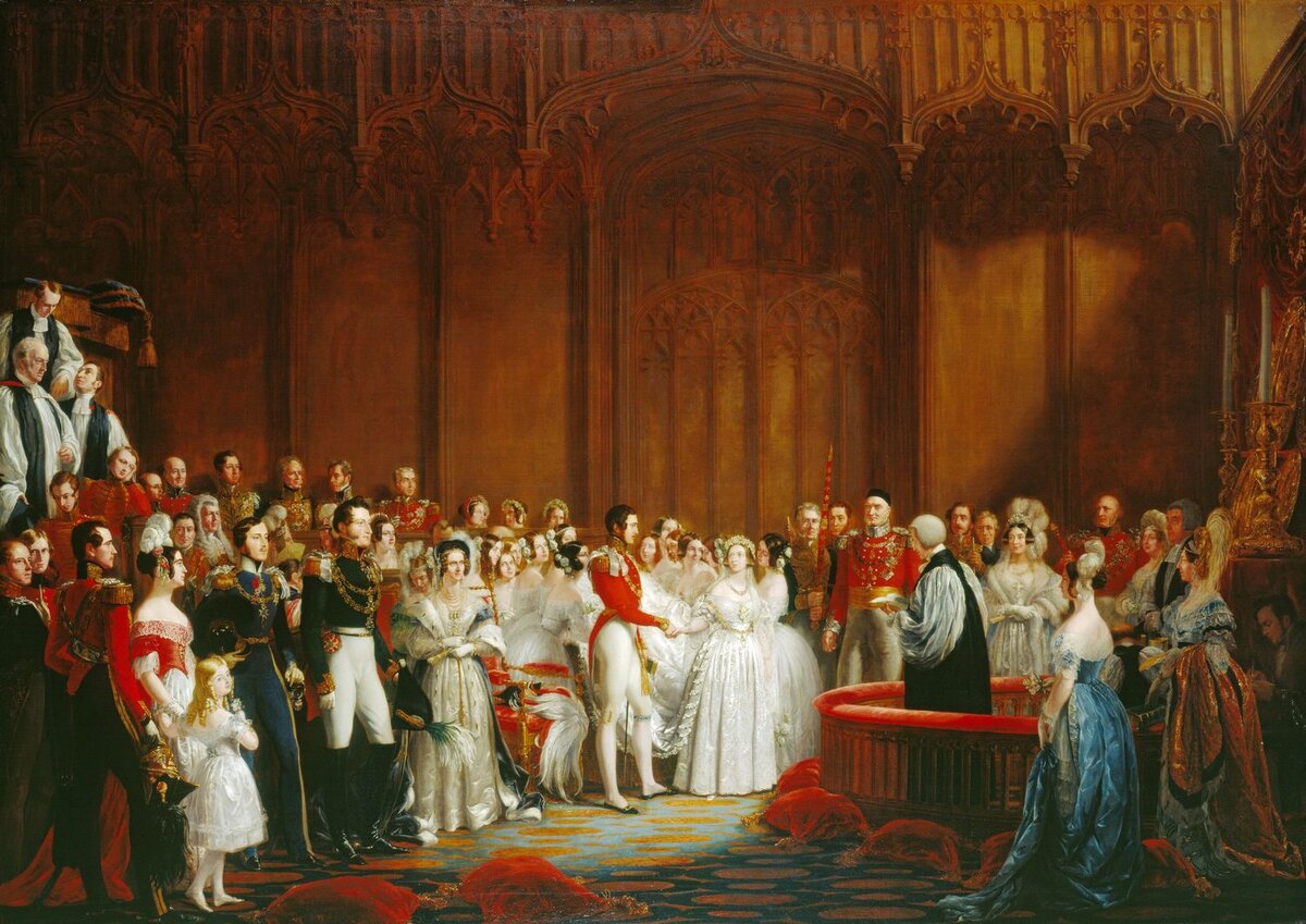 Свадебная церемония королевы Виктории 10 февраля 1840 года.