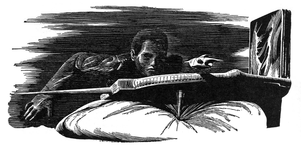 Эпизод с "охотником-искателем"...