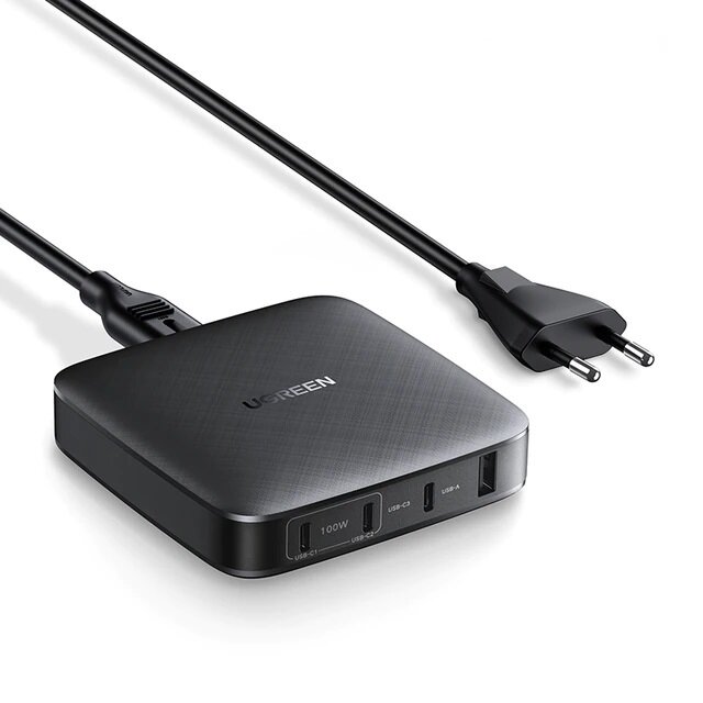 Ugreen 100W 4-Port USB C Desktop Charger (3 USB-C + 1 USB-A)