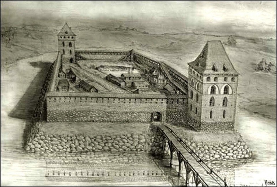     Предполагается, что так раньше выглядел замок в Крево. Фото: lost-fortresses.livejournal.com