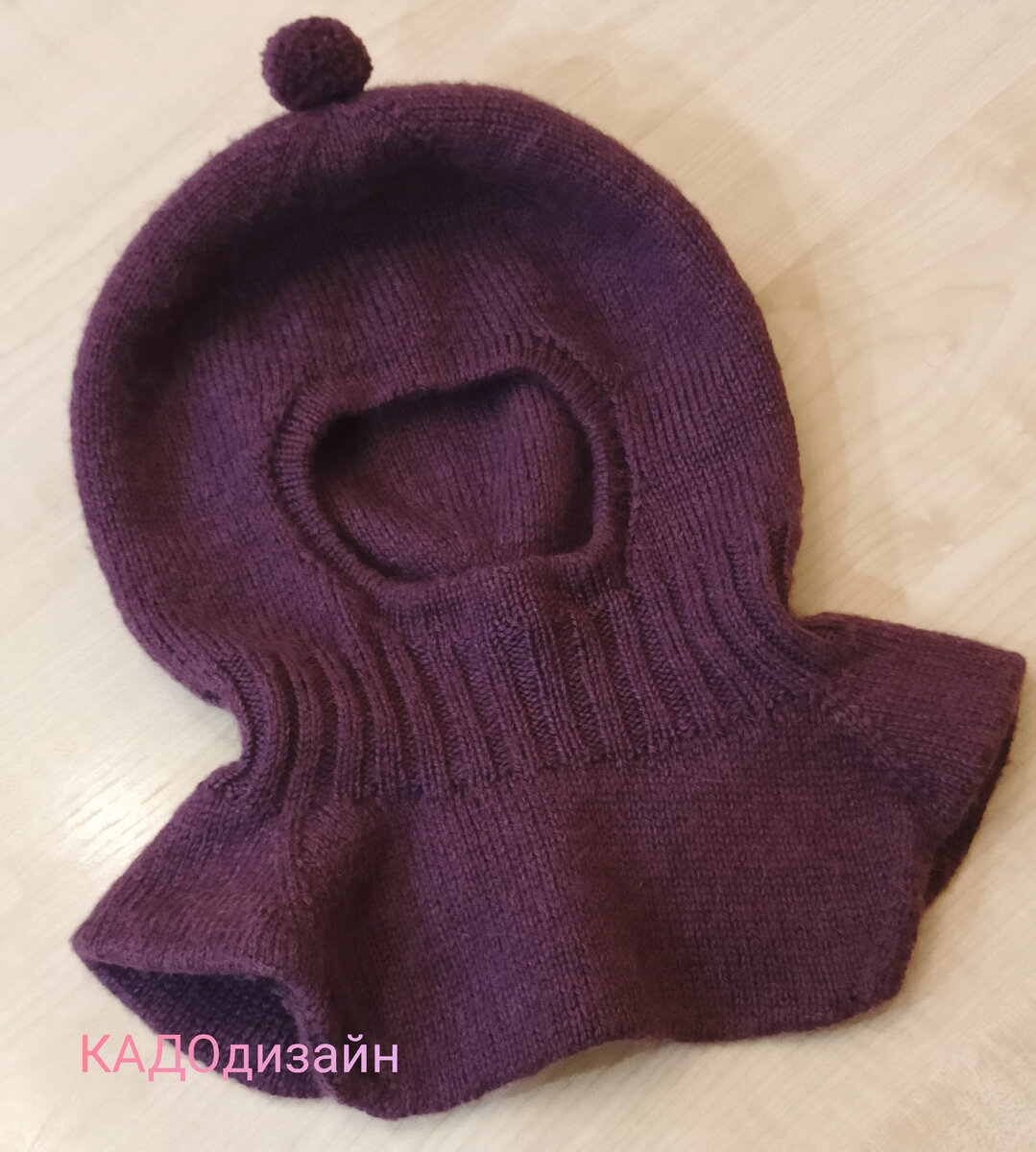Шапка шлем спицами
