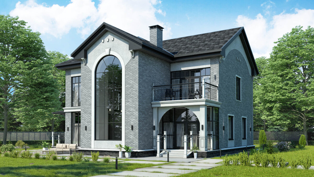 Проект загородного дома "Турмалин" из кирпича от DSK GROUP