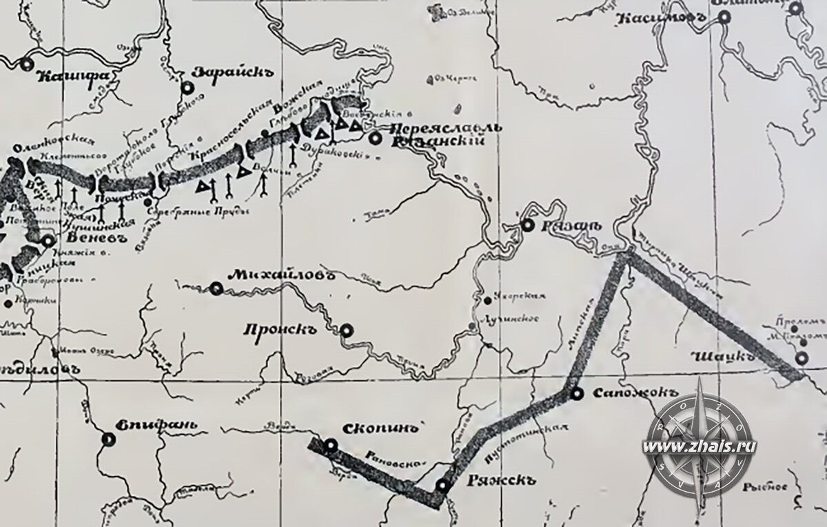 Карта ряжска. Ряжск Рязанская область на карте. Арзамасская Засечная черта.
