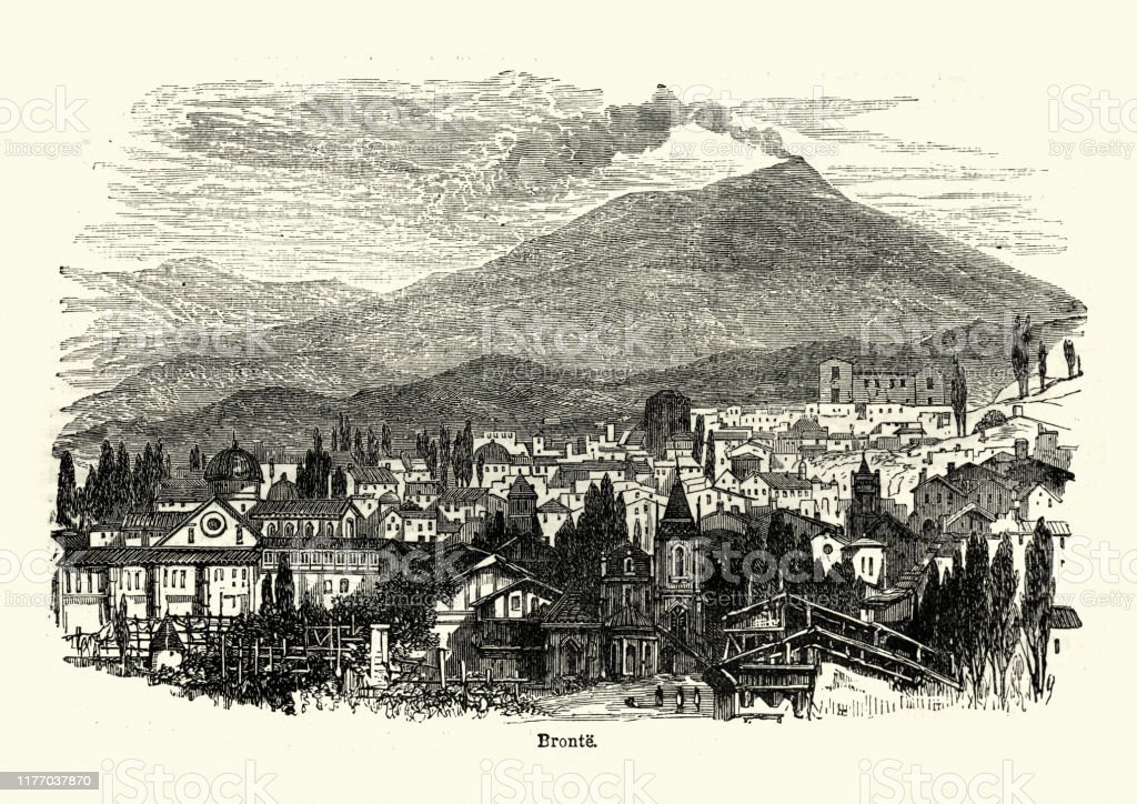 Вид на вулкан Этна. Сицилия XIX век.