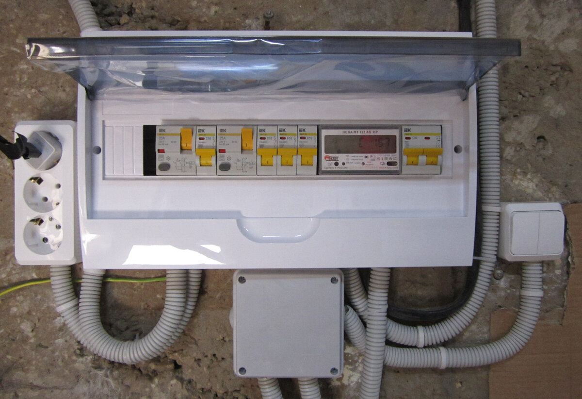 ЩУР (щит учёта и распределения) в гараже 