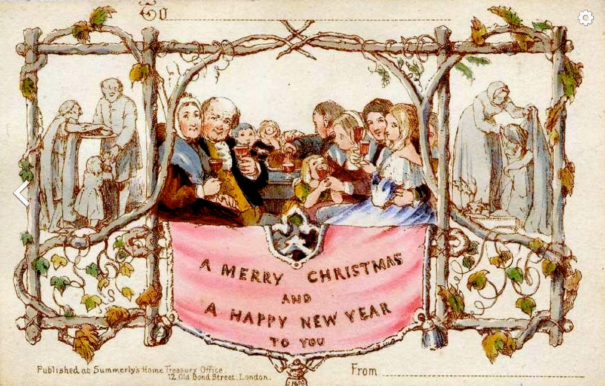 Символы на поздравительных новогодних и рождественских открытках в разные времена