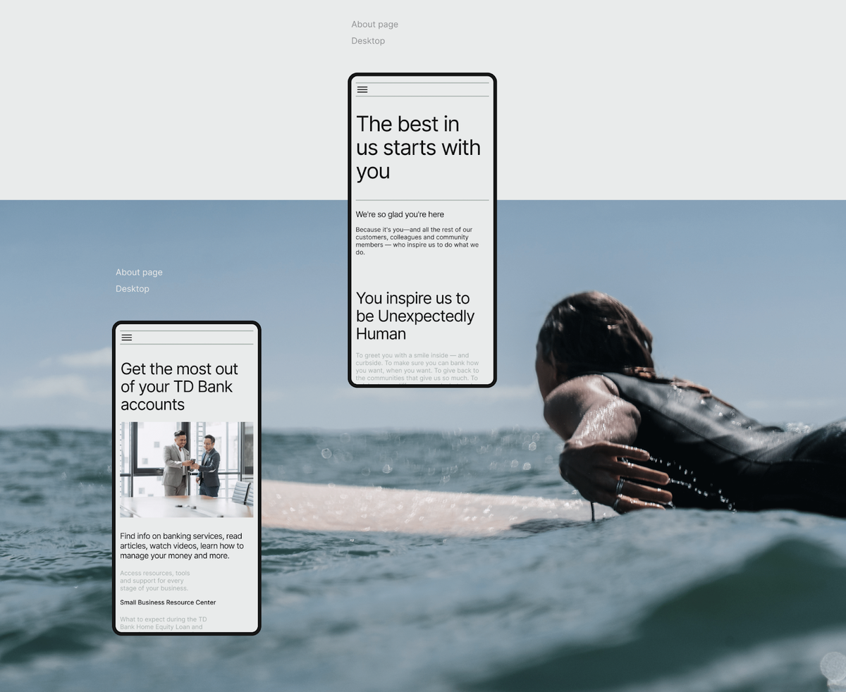 TD Bank — Corporate Website Concept