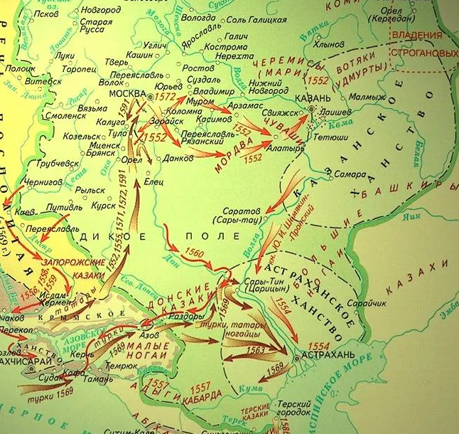 Карта россии во времена грозного