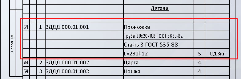 Деталь без чертежа в спецификации гост Библиотека технической документации