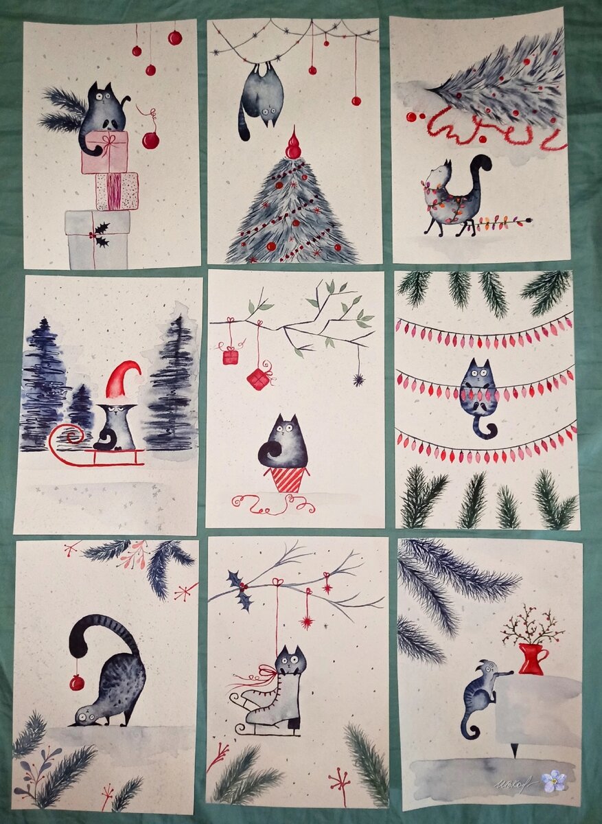 Акварельный сюжет про Барсика