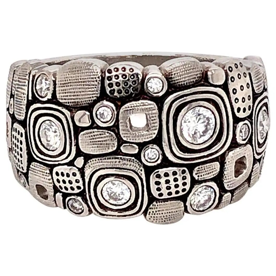 Кольцо Alex Sepkus Little Windows Dome с белыми бриллиантами из платины.