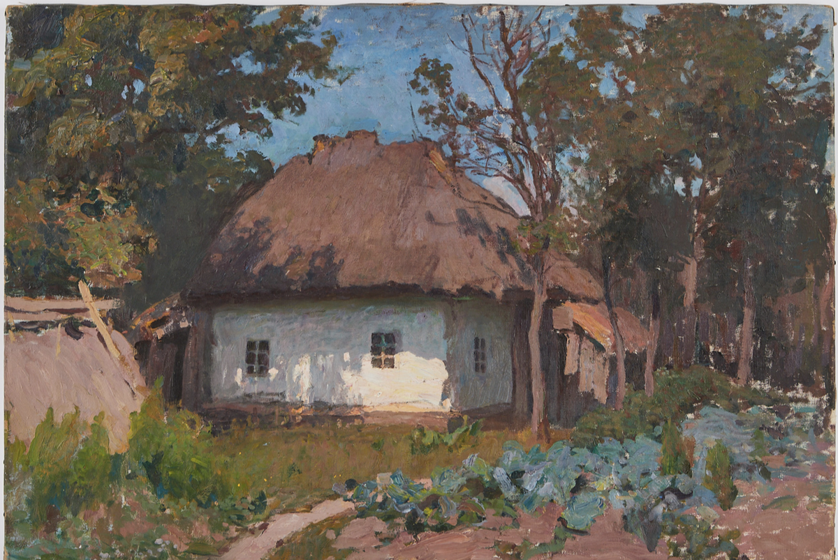 СВЕТЛИЦКИЙ Григорий Петрович (1872–1948) Хатка, освещенная солнцем. 1909  Холст, масло. 54,5 × 80
