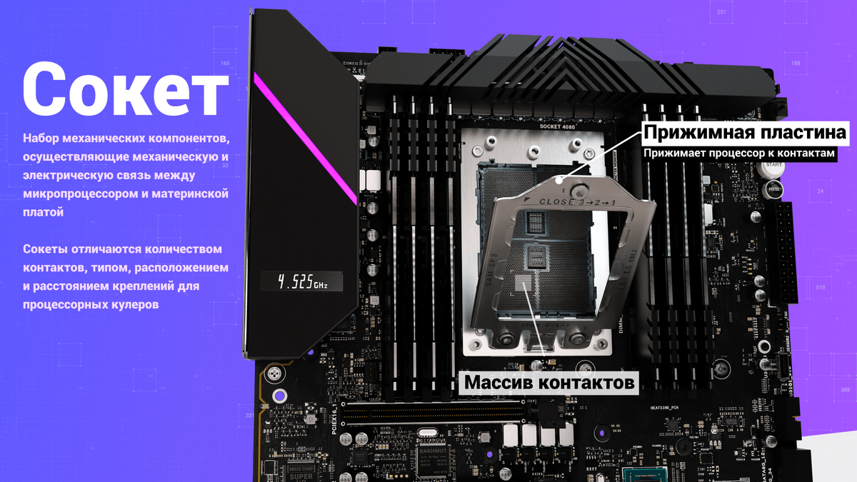 Сокет - гнездо для процессора на материнской плате