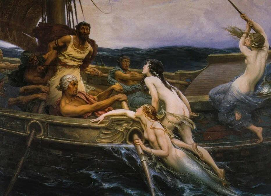 Джеймс Дрейпер "Одиссей и сирены", 1909