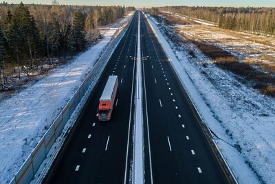    Транзитное движение грузовиков по ЦКАД © Пресс-служба Губернатора и Правительства Московской области