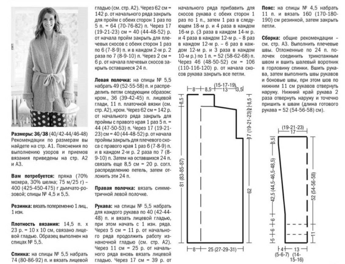 Вязание кардигана спицами для женщин с описанием и схемами бесплатно большие размеры 52 54