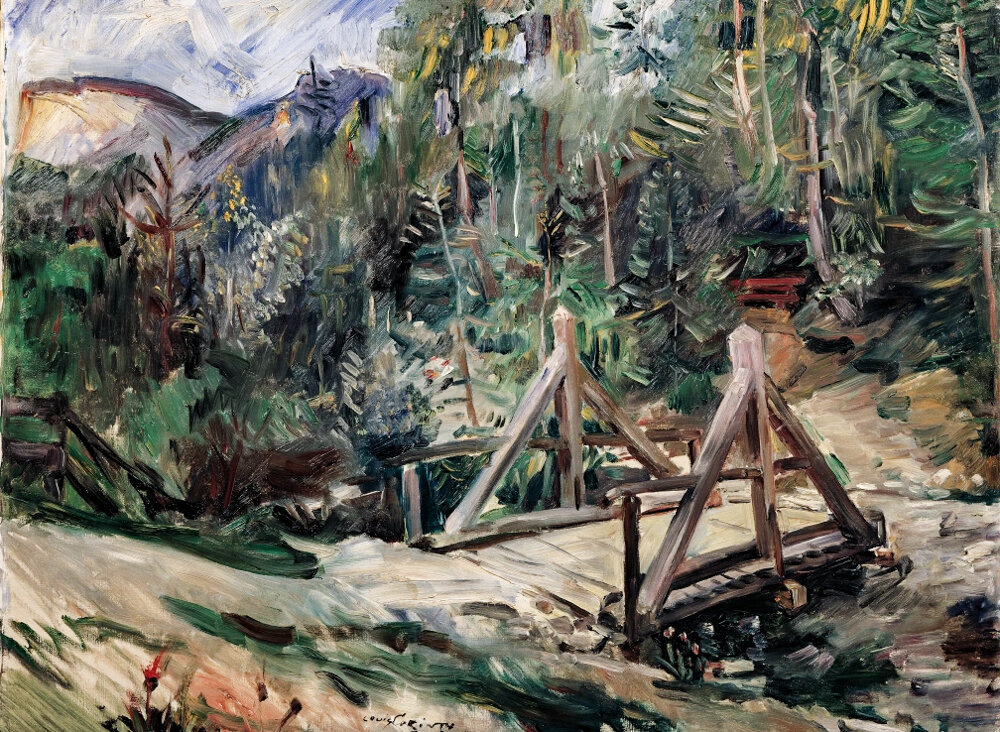 Художник Ловис Коринт "Тирольский пейзаж с мостом"