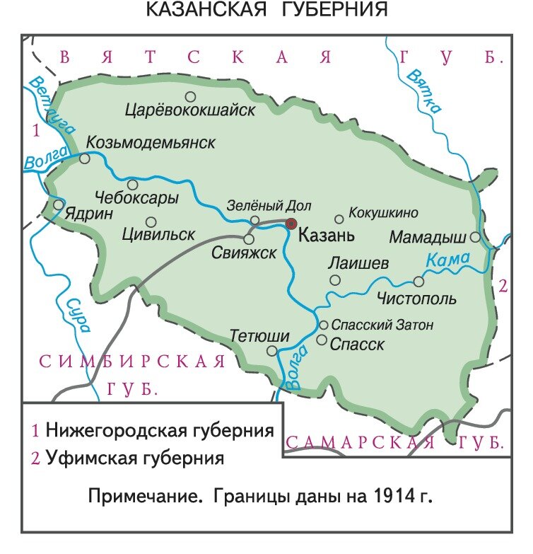 Военно топографическая карта казанской губернии 1880 года