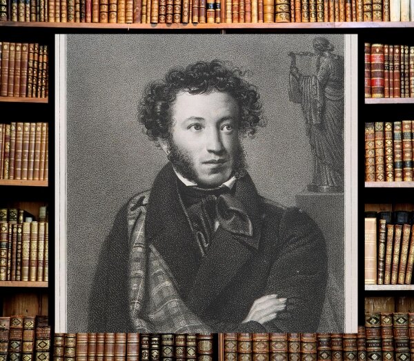 Гравюра с портрета Пушкина кисти Кипренского. Гравёр: Безлюдный. 1829. Эрмитаж, Санкт-Петербург