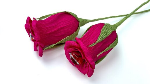 6 идей роз из гофрированной бумаги и конфет.. — Video | VK