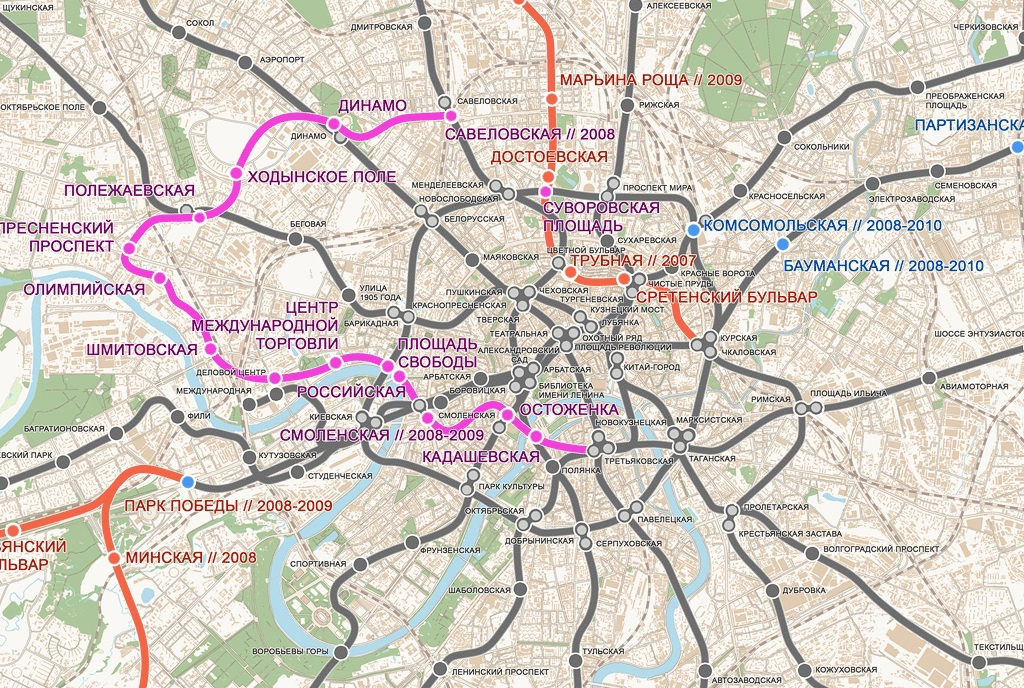 Интерактивная карта метро Москвы