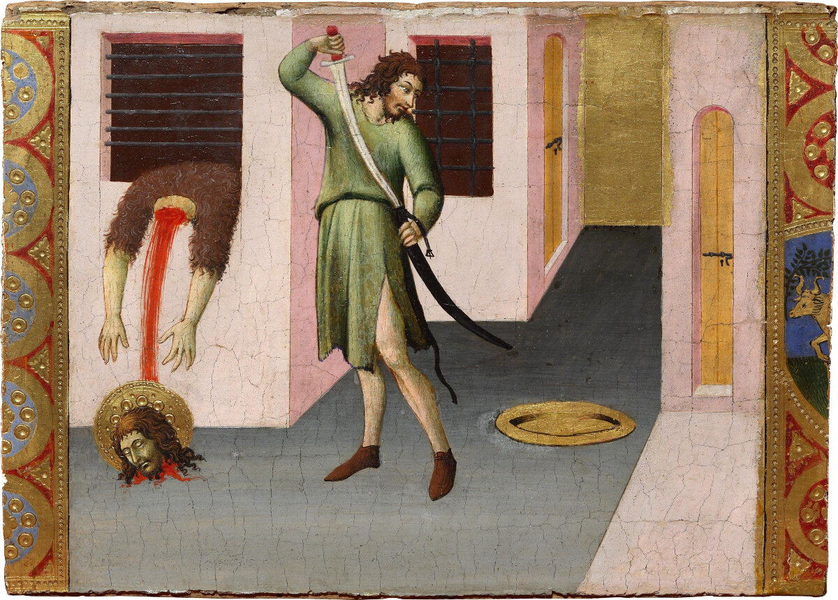 Сано ди Пьетро. Усекновение главы Иоанна Предтечи. XV век. Дерево, темпера, золото. ГМИИ им. А.С. Пушкина