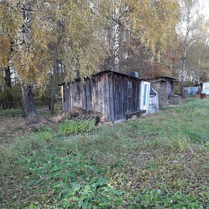 Вообще-то туалет есть и вполне достойный. Спрятался за сарайчиком.)