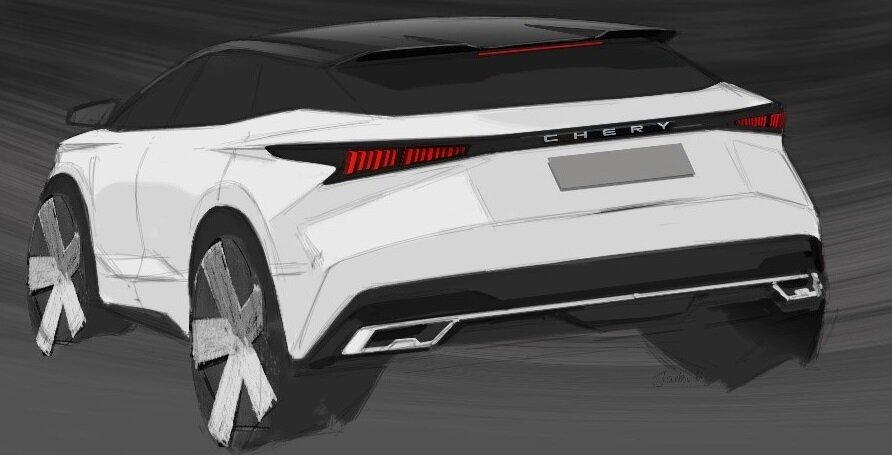 На фото: Дизайнерский эскиз Omoda 5