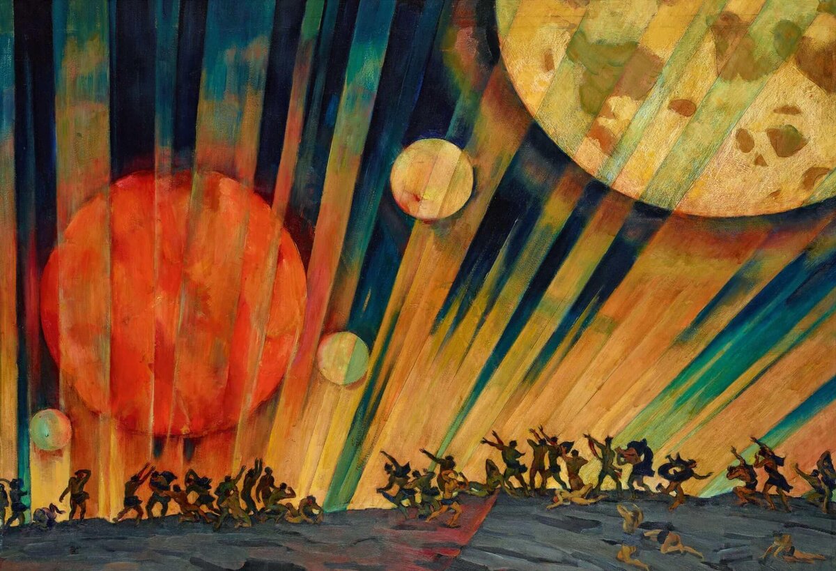 Константин Юон. Новая Планета, 1921. ГТГ. Москва. Сейчас на выставке в Русском музее.
