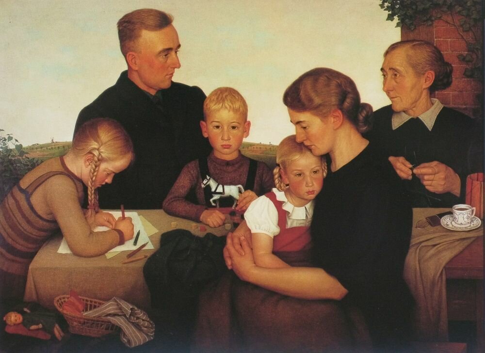 И даже живопись Германии показывала румяных блондинов в правильной семье