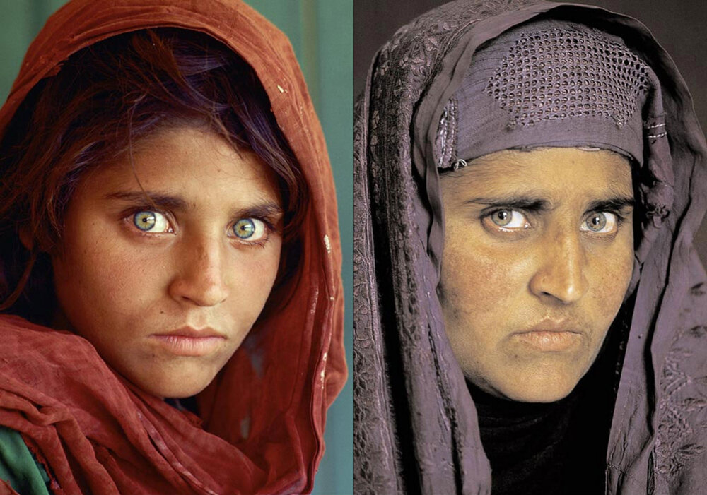 Знаменитая афганская девочка, которую некогда сфотографировал западный журналист в юности и после рождения детей