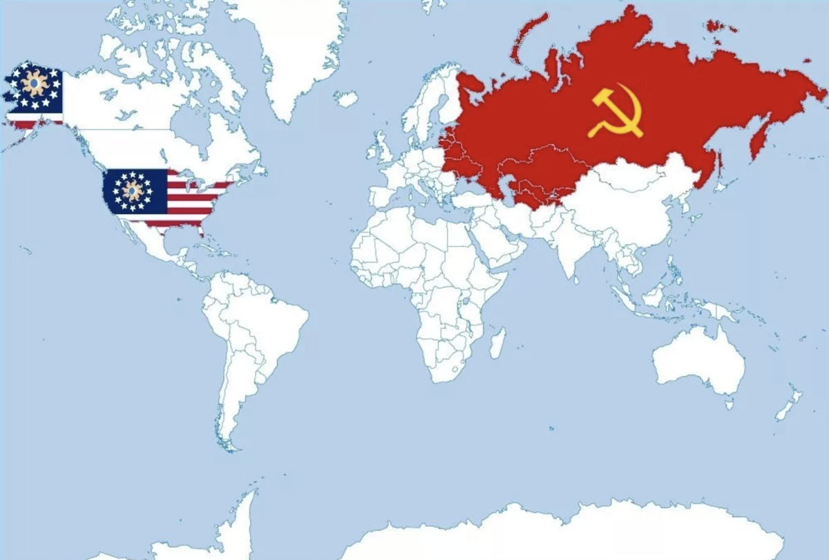 Союз двух стран. Карта СССР В мире.