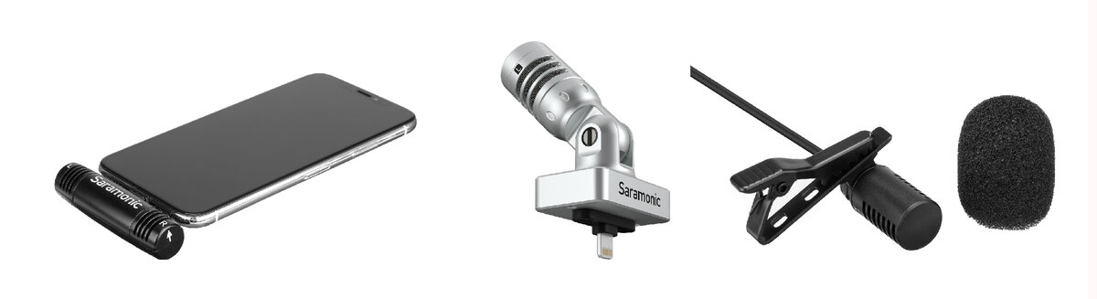 На фото: стереомикрофоны Saramonic SPMIC510, LavMicro-S