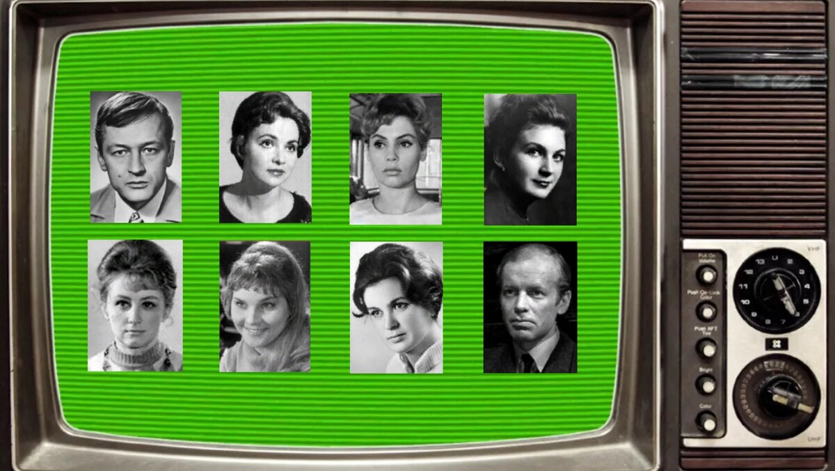 Михаил Ножкин, Маргарита Володина, Алла Будницкая, Зоя Степанова, Лариса Виккел, Антонина Цыганкова-Поваляева, Изольда Извицкая, Михаил Бовин. Фото из открытых источников.