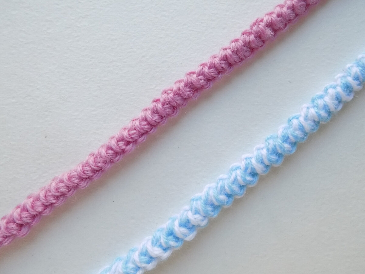 Шнур «Косичка» вязанный крючком. Мастер-класс