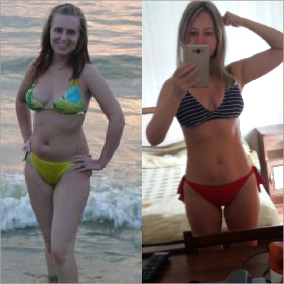 На левом фото мне 25 лет. На правом 37.