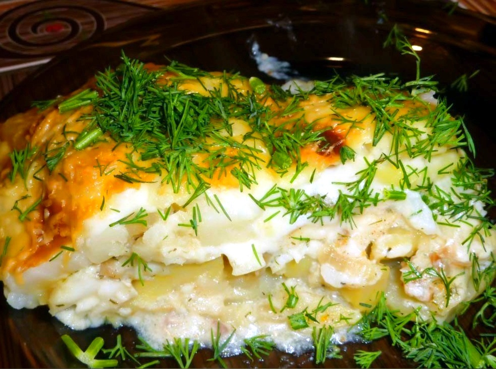Рыба под картошкой