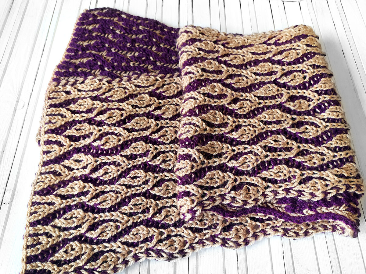 Шарф в технике бриошь