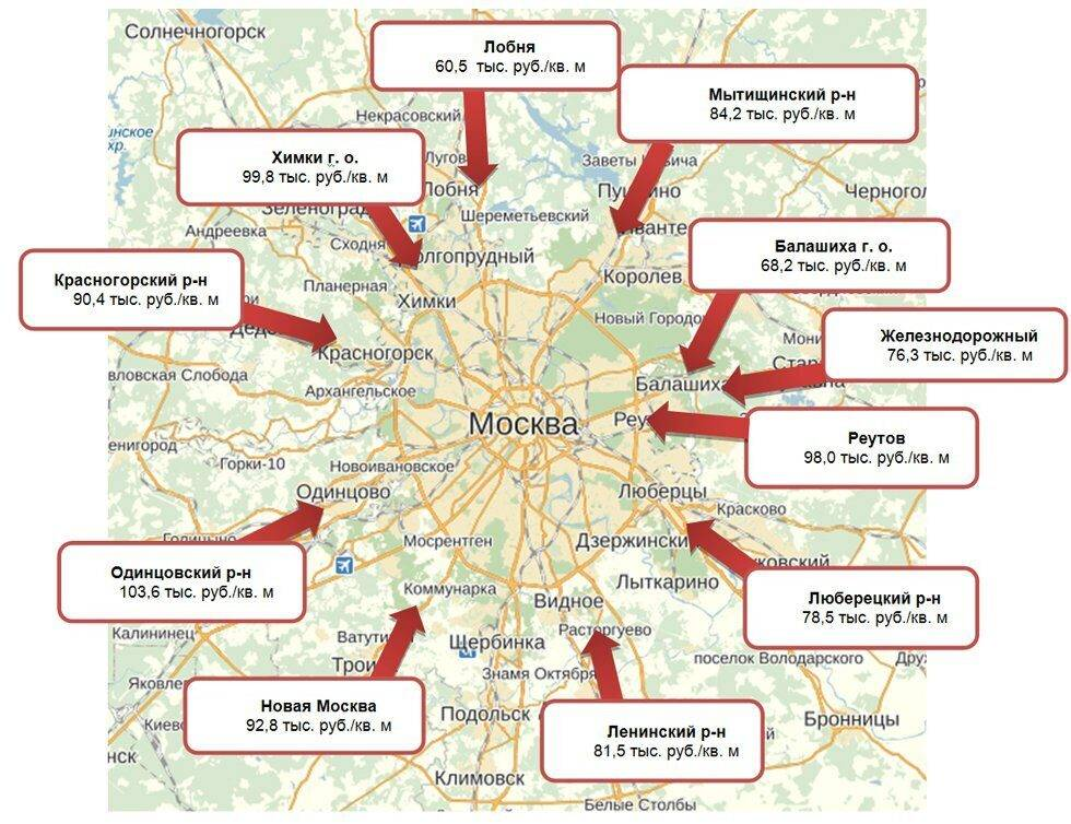 Карта около москвы россии