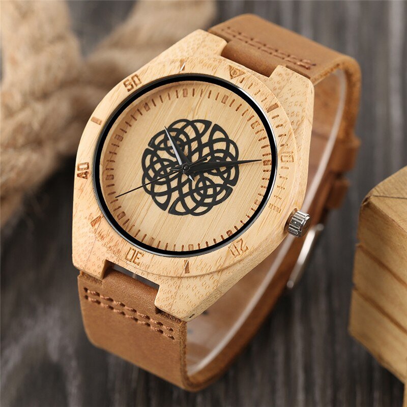 Наручные часы с деревянным циферблатом