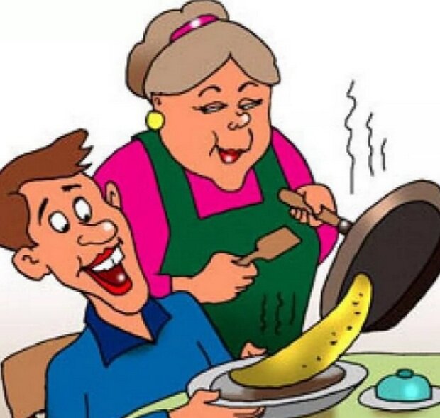 У хорошей тёщи зять не будет тощий. 