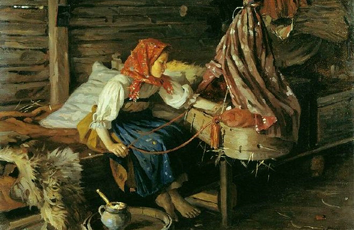 Картина М. Игнатьева «Крестьянская колыбель»