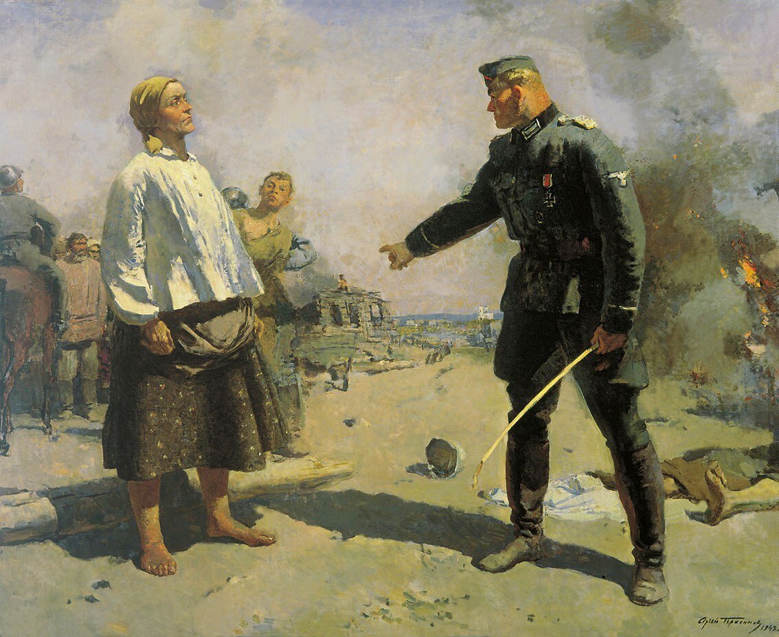 "Мать партизана" Герасимов С. Б. картина написана в 1943 году. Фото из свободных источников.
