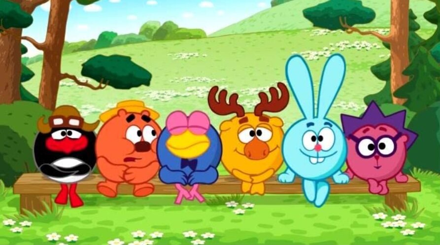 Герои мультсериала «Смешарики» (слева направо): Пин, Копатыч, Кар-Карыч, Лосяш, Крош и Ёжик/IMDb